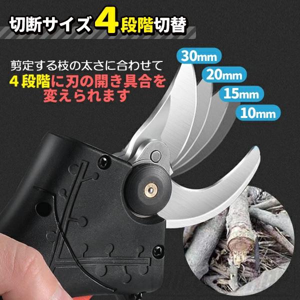 進化版 電動剪定ばさみ 充電式 剪定ばさみ 枝切り 枝切ばさみ 切断枝径30mm コードレス 軽量 剪定鋏 枝きりはさみ 電動ハサミ 庭木 園芸用 新品_5