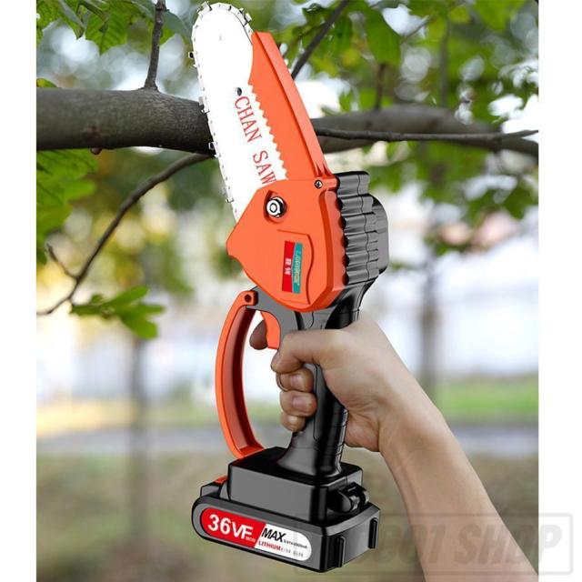 充電式 チェーンソー 電動 チェーンソー 36VF 小型 チェーンソー 48VF 切削径15cm ちぇーんそー 木工切断 枝切り 薪作り ガーデン農業 収納ボックス付き