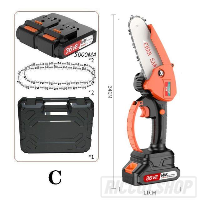 充電式 チェーンソー 電動 チェーンソー 36VF 小型 チェーンソー 48VF 切削径15cm ちぇーんそー 木工切断 枝切り 薪作り ガーデン農業 収納ボックス付き