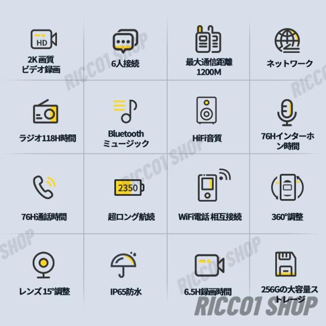 インカム バイク Bluetooth 高音質 最大1200Ｍ通信距離 FMラジオ GPS案内 大容量バッテリー12時間通話 技適認証取得 防水 日本語説明書 2台セットインカム V6 距離1200m 2人同時通話 最大6台