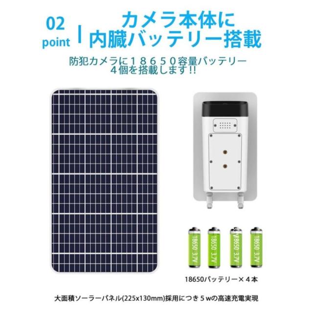 防犯カメラ 屋外 ソーラー 遠隔監視 無線 マイク内蔵 sdカード録画 動体検知 監視カメラ レコーダー 見守りカメラ ネットワークカメラ 小型 家庭用 防塵防水_3