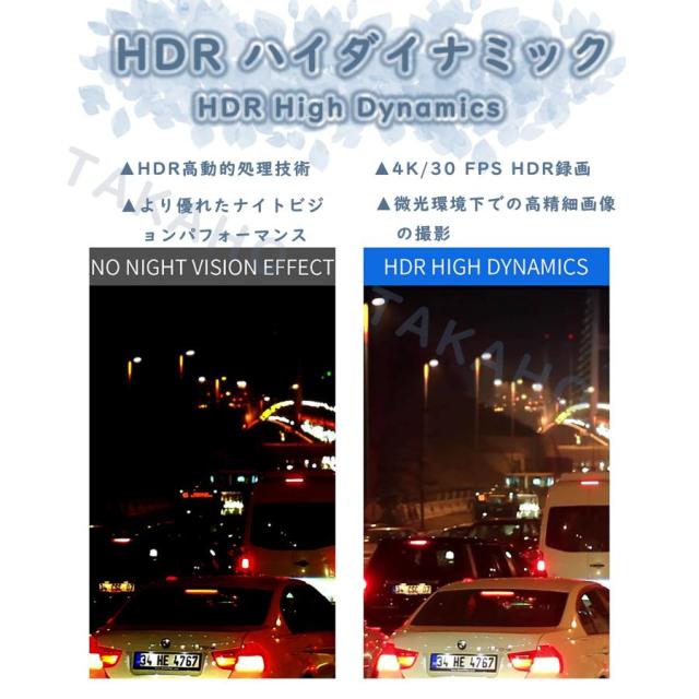 ドライブレコーダー 12インチ ミラー IPSフルタッチパネル 4K FHD高解像度 GPS搭載 170度広角視野 WDR HDR技術_11
