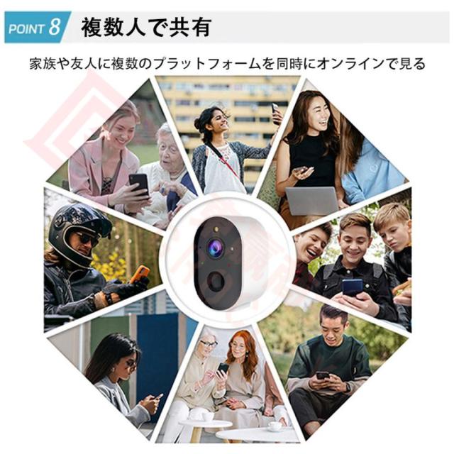 防犯カメラ 屋外 ソーラー 300万高画素 太陽光充電 バッテリー式 監視