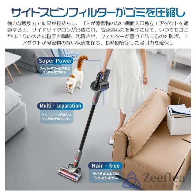 【2025最新型】掃除機 コードレス 超強力吸引 50000pa 3WAY ハンディクリーナー コードレス掃除機 軽量 低騒音 LEDライト付 スティック掃除機 壁掛けブラケット HEPA多重濾過 急速充電 多機能 左右180°上下90°回転 母の日 父の日 日ギフト 省エネ 一人暮らし_5