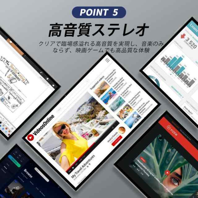 タブレット pc 本体 android15 10インチ 12+256GB 通話対応 おすすめ Wi-Fi 5G モデル GPS Bluetooth IPS液晶 大画面 軽量 在宅勤務 ネット授業 simフリー_2