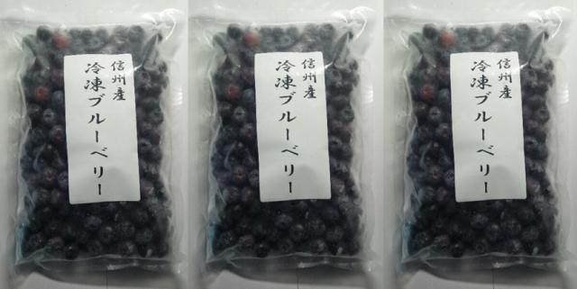（3袋セット）純国産　信州大鹿村 冷凍ブルーベリー 500g （袋入り）×３袋セット（OS）（代引・他の商品と混載不可）（北海道・沖縄・離島への発送は不可）
