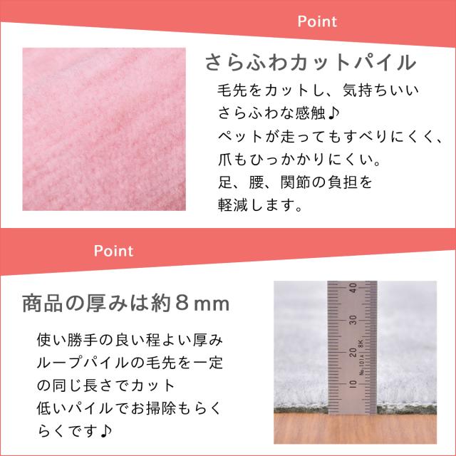 カーペット 六畳 6畳 防ダニ 犬 猫 ペット対応 パンジー 江戸間 6畳用 261×352cm ラグ 日本製 床暖対応 オールシーズン 絨毯 じゅうたん 抗菌防臭 子供部屋 フリーカット ハサミ 切れる 六畳 6帖 国産 辻川産業株式会社 Tsujikawa_2