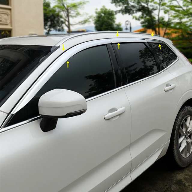 ボルボ XC60 XC90 用 ドアバイザー サイドバイザー 雨除け 換気 カスタム 外装 アクセサリーパーツ 6個