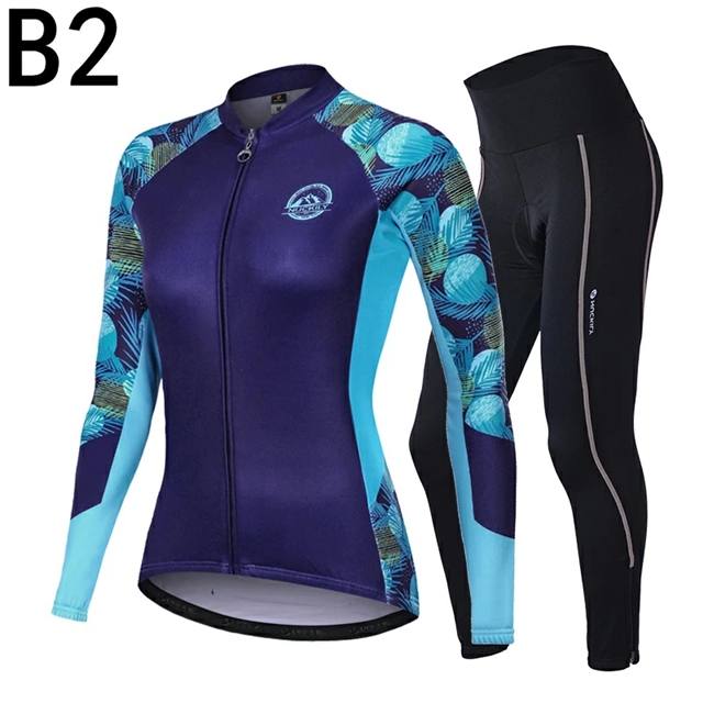 秋冬のサイクリングウェアスーツ、長袖の女性用のトップス、ロードサイクリングパンツ、マウンテンバイク、秋冬の装備のカスタマイズ 秋冬のサイクリングウェアスーツ、長袖の女性用のトップス、ロード