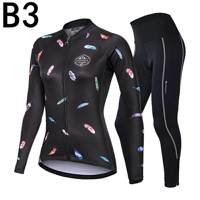 秋冬のサイクリングウェアスーツ、長袖の女性用のトップス、ロード