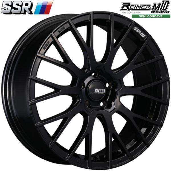 SSR REINER M10 MONOBLOCK【ライナー M10 モノブロック】18ｘ8.5 ＋44 5H/100 グロスブラック（GB）ｘ2本　※セミコンケイブフェイス