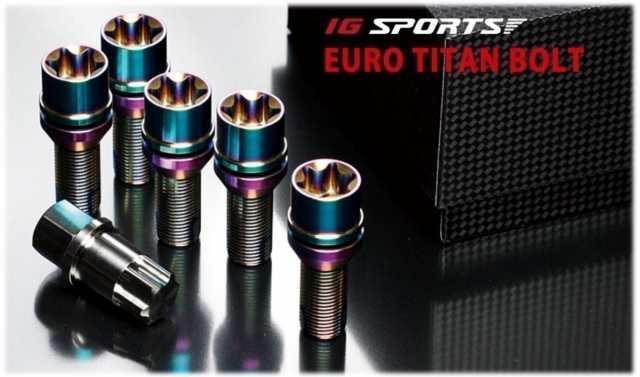 【IG SPORTS】EURO TITAN BOLT/ユーロチタンボルト M14xP1.5（60°テーパー）首下28mm 約42ｇ・M14x1.5 60度テーパー ※2Pボルト/トルクス