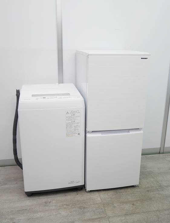 シャープ製,東芝製/21年式/152L,4.5kg/中古家電2点セット
