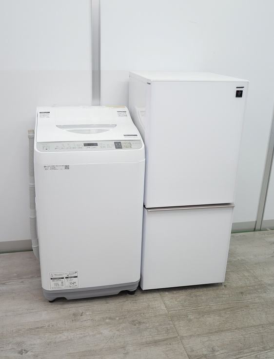 シャープ製/18,年式20年式/137L,5.5kg/中古家電2点セット