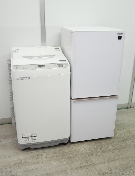 シャープ製/19年式22年式/137L,5.5kg/中古家電2点セット