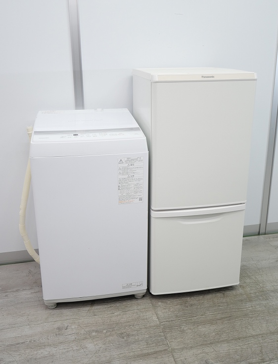 Panasonic製,東芝製/22年式/138L,5kg/中古家電2点セット