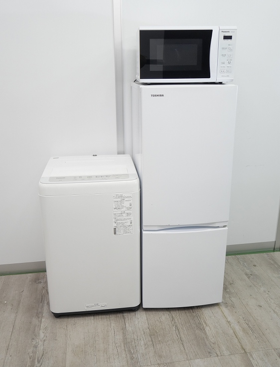 東芝製,Panasonic製/23年,22年式/153L,5kg/中古家電3点セット