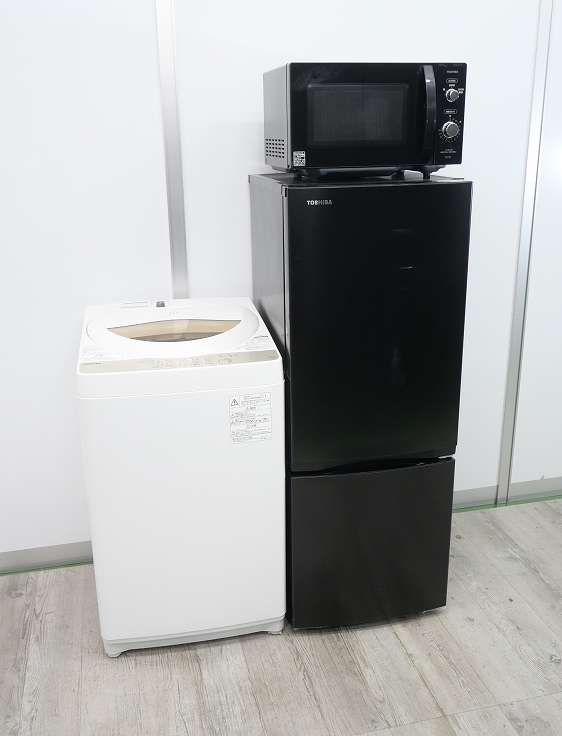 東芝製/22年,20年式/153L,5kg/中古家電3点セット