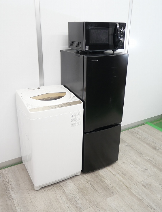 東芝製/22年,20年式/153L,5kg/中古家電3点セット_1