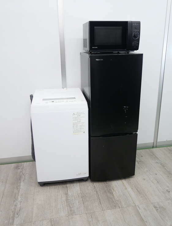 東芝製/22年,22年式/153L,4.5kg/中古家電3点セット