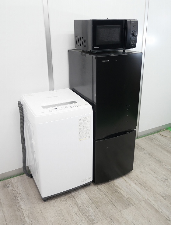 東芝製/22年,22年式/153L,4.5kg/中古家電3点セット_1