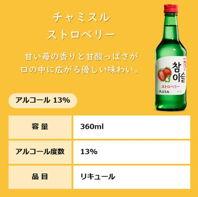 チャミスル ストロベリー 360ml×20本【1ケース】 【ﾚﾋﾞｭｰｷｬﾝﾍﾟｰﾝ中】_1