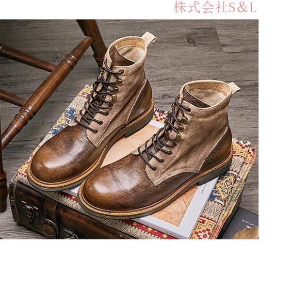 本革 メンズ 牛革 ワークブーツ トレッキングシューズ 登山靴 カジュアルシューズ 軽量 紳士靴 株式会社S＆L作業靴 防滑 耐磨耗 アウトドア_8