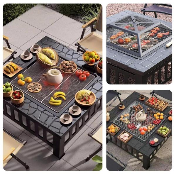 ファイヤーピット焚き火台テーブルバーベキュー囲炉裏焼肉テーブル自宅