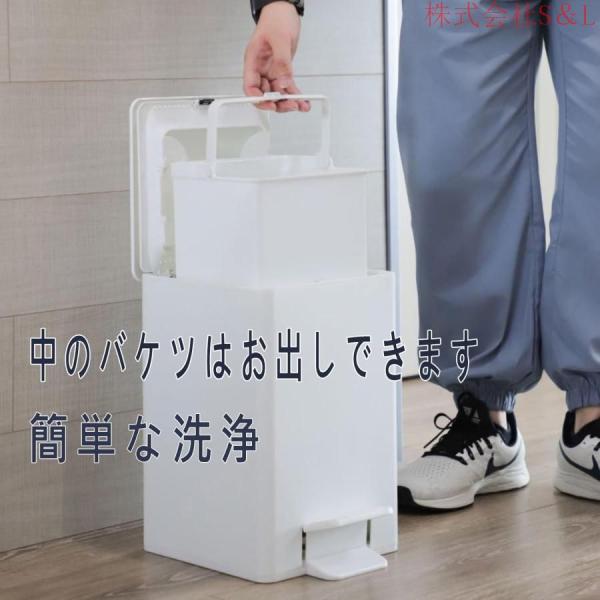全自動機械ゴミ箱「3秒で実現全自動ゴミ袋交換+ごみ袋の自動梱包」「きかいこうぞう+電気を使わない」圧縮機能S＆L押し込み式ふた付きペダル低障害静音密閉「内_7