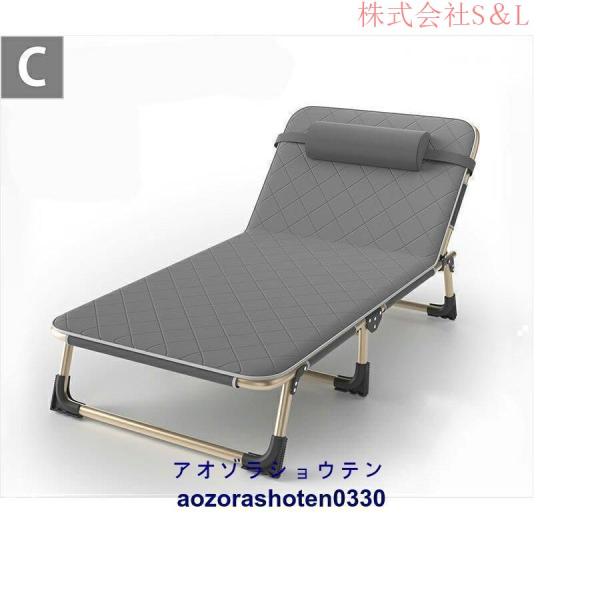 使いやすい 完成品 折りたたみベッド 収納しやすい シングル 4段階リクライニング 高反発 幅56cm 幅狭い 一人暮らし 株式会社S＆L単身赴任 コンパクト ブラウン_3
