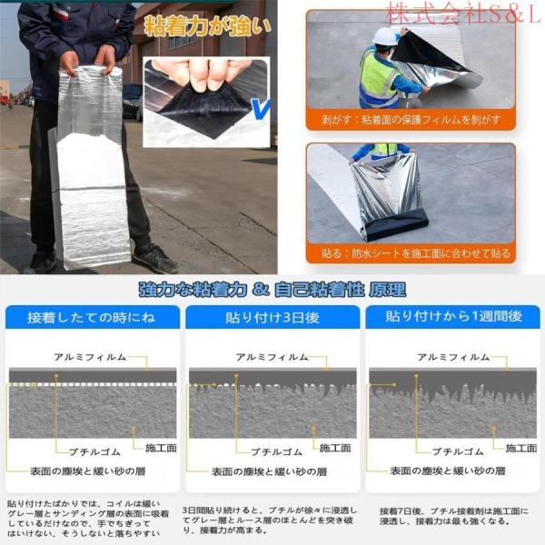 防水シート 雨どい 補修 水漏れ 強力防水シート 遮熱 耐久 防水テープ 防水シート株式会社S＆L 万能止水テープ 簡単修理 屋根 屋外 幅1m×厚さ1.5ｍｍ (20m)_3