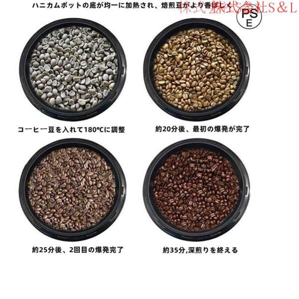 コーヒーロースター 焙煎機 家庭用 小型 コーヒー豆ロースター 温度調節可能 S＆L 栗品種 ・ピーナッツ・はと麦 だいず・あずき・ひまわりの?・ポップコーン_2