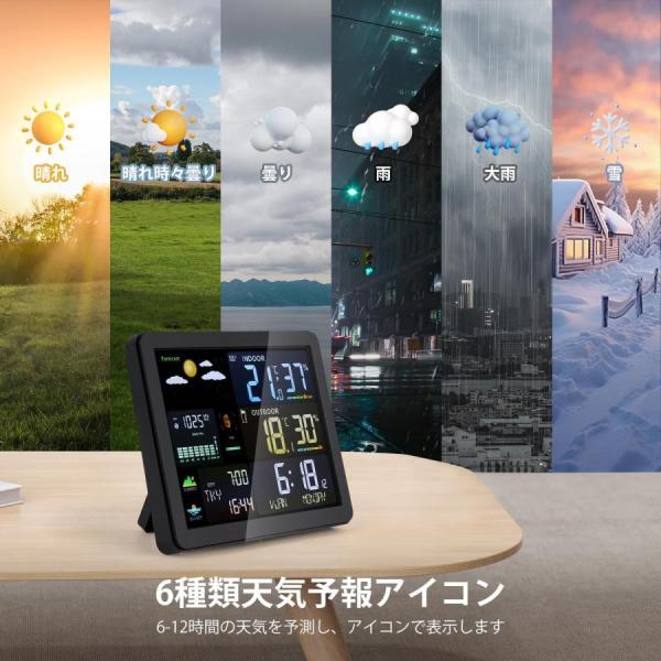 ウェザーステーション デジタル温湿度計 置き天気時計 RF無線天気予報/目覚まし時計 株式会社S＆L 室内外温湿度測定 日の出日の入時刻表示 天気予報機能_1
