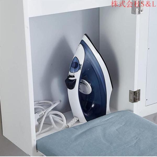 -アイロン台 壁のアイロン台のキャビネット、家のための折りたたみ式アイロン収納ステーション、アパート＆スモールスペース、ミラーのドア付きリリースレバー アイロン台壁のアイロン台のキャビネット家のための折りたたみ式