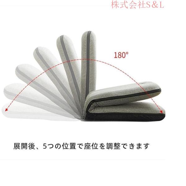 座椅子おしゃれ折りたたみ椅子フロアチェアミニ座椅子1人掛け5段階調整腰が痛くならない疲れない椅子背もたれS＆L耐久性軽量省スペース持ち手付き便利_5