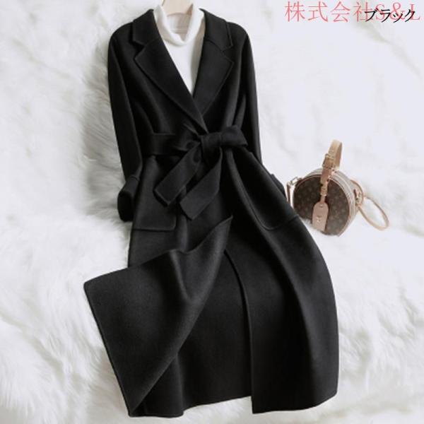 両面カシミヤコート テーラード ジャケット レディースロングコート