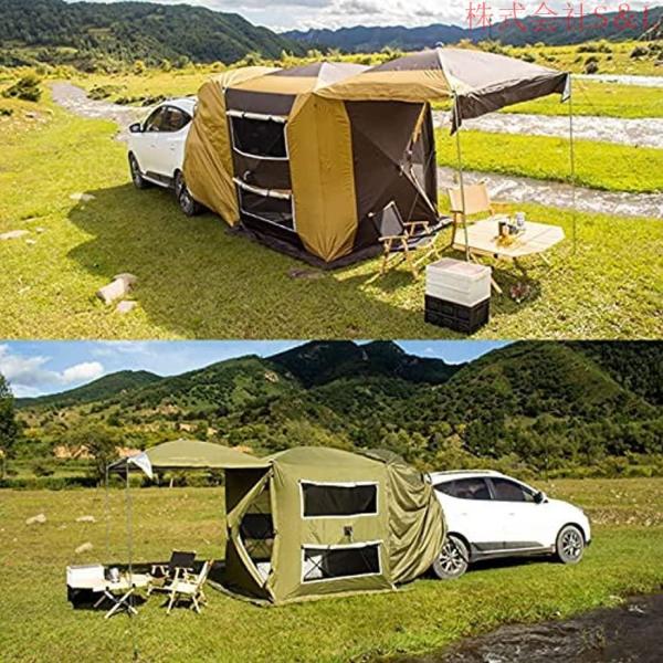 車中泊?キャンプ?アウトドア タイトル リアゲート カーサイドタープ トランクテント SUVラポップアップテント ンドフィールド リアゲート ハッチバックテント 車_2