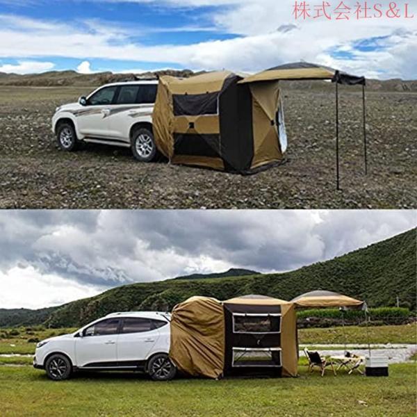車中泊?キャンプ?アウトドア タイトル リアゲート カーサイドタープ トランクテント SUVラポップアップテント ンドフィールド リアゲート ハッチバックテント 車_4