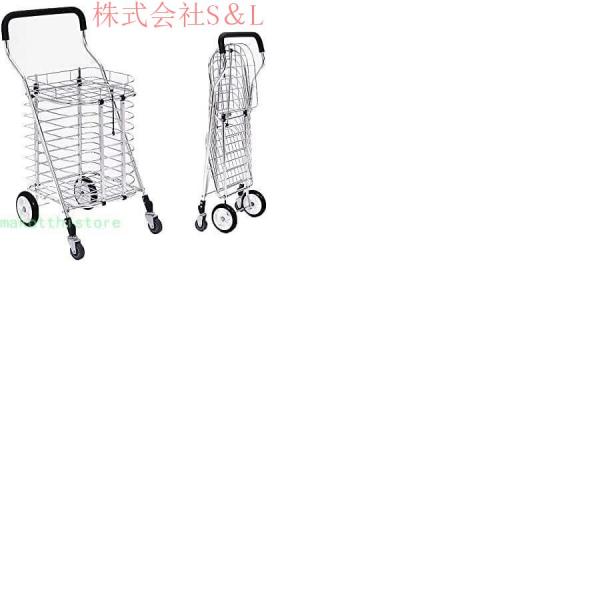 ショピングカート 買い物カート 360°回転 折りたたみ アルミ製 軽量 静音 家庭用  株式会社S＆L大容量 荷物運ぶ