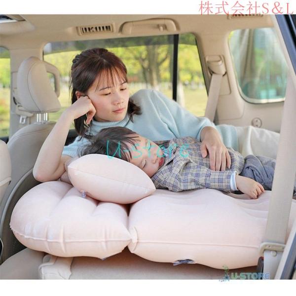 エアーベッド車中泊マットSUV車車用ベッド後部座席用カー用品アウトドアキャンプレジャーS＆L旅行防災車中泊グッズ家庭用枕2個付き車載子供仮眠PVC エアーベッド車中泊マットSUV車車用ベッド後部座席用カー用品アウトドア