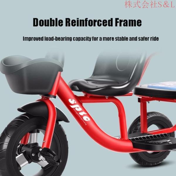 キッズ三輪車4 in 1 二人乗り三輪幼児用自転車取り外し可能な