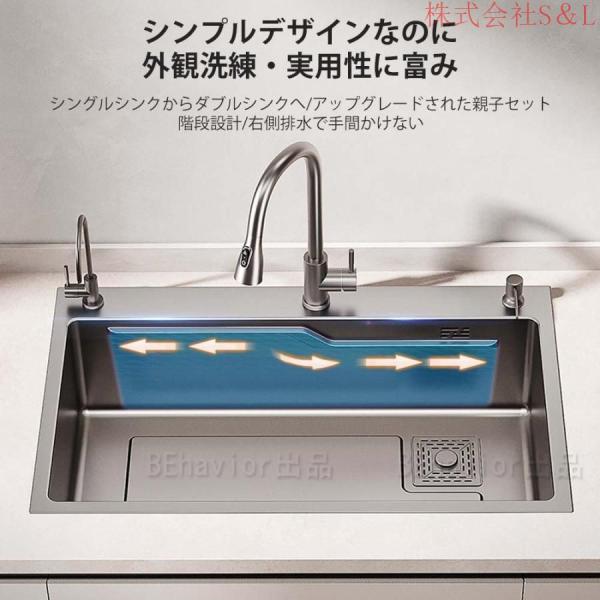 シンク ステンレスシンク 流し台 一槽シンク 大判 SUS304 ナノ