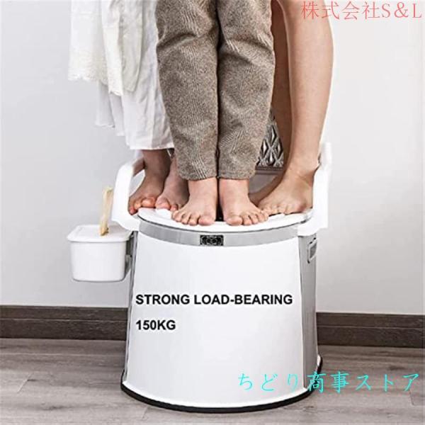 取り外し可能なベッドサイドの便器の椅子滑り止めとアンチロールオーバーのエクストラワイドトイレチェアS＆L高齢者の障害者のためのモバイルベッドサイドの便器_5