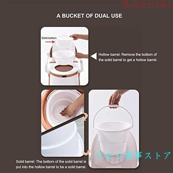取り外し可能なベッドサイドの便器の椅子滑り止めとアンチロールオーバーのエクストラワイドトイレチェアS＆L高齢者の障害者のためのモバイルベッドサイドの便器_6