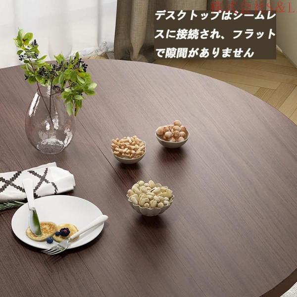 ダイニングテーブル 丸 折り畳み 食卓テーブル ターンテーブル付き キャスター付き に適用する4?8人 株式会社S＆L 丸テーブル 高さ75cm おしゃれ_6