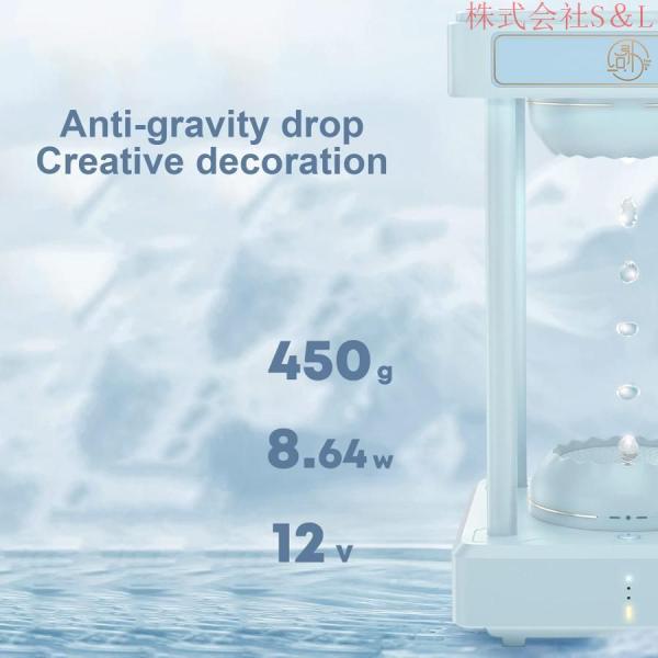 クリエイティブ時の砂時計デスクトップオーナメント永久機関ブラックテクノロジー反重力の水滴逆流磁気浮上S＆L実用的な装飾ガールフレンド妻への贈り物_4