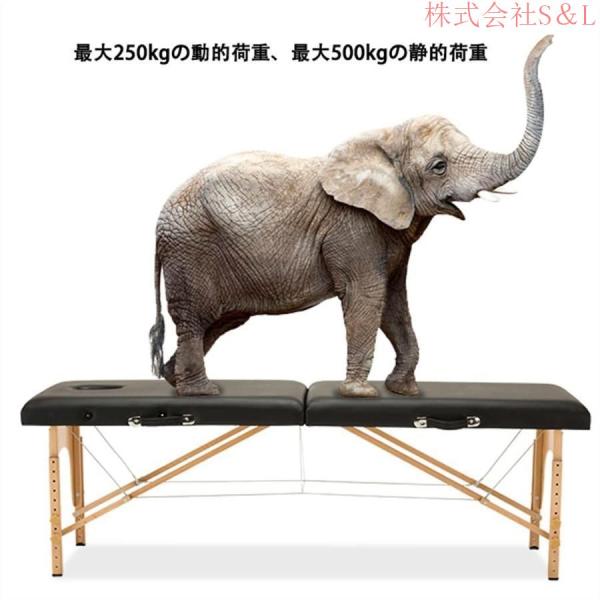 折りたたみ マッサージベッドマッサージ台整体ベッドポータブルベッド施術ベッド軽量折りたたみ木製 コンパクトベッドエステベッド高さ調節可能S＆L耐荷重性250k_3