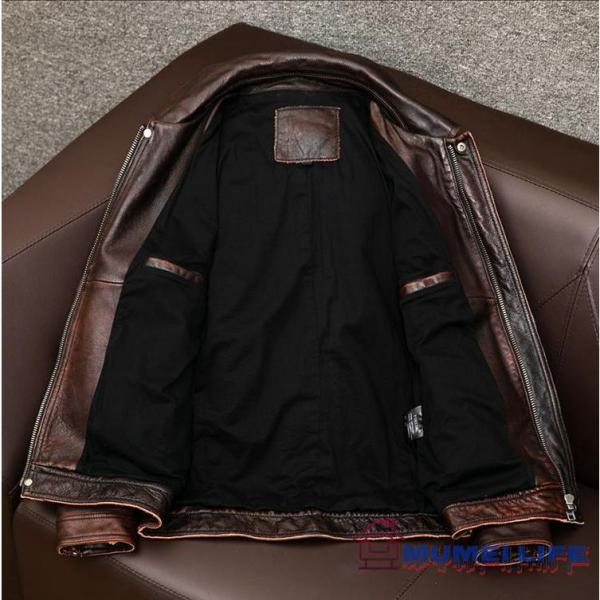 新品推薦☆アメカジ ダスト/ユーズド加工☆カウハイド メンズ 革ジャン