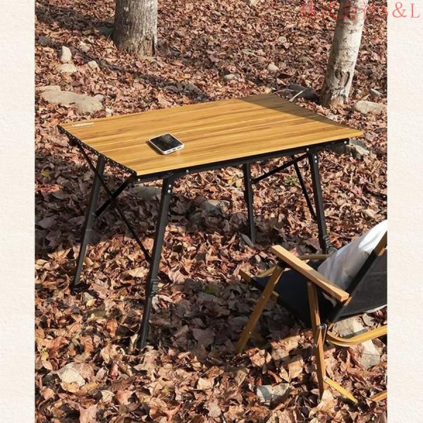 屋外格納式折りたたみ式テーブルポータブルキャンプピクニックテーブルアルミニウム合金テーブル軽量高さ調節可能な脚付き屋外キャンプガーデン用 (Size : Mediu