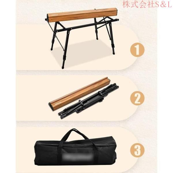屋外格納式折りたたみ式テーブルポータブルキャンプピクニックテーブルアルミニウム合金テーブル軽量高さ調節可能な脚付き屋外キャンプガーデン用 (Size : Mediu